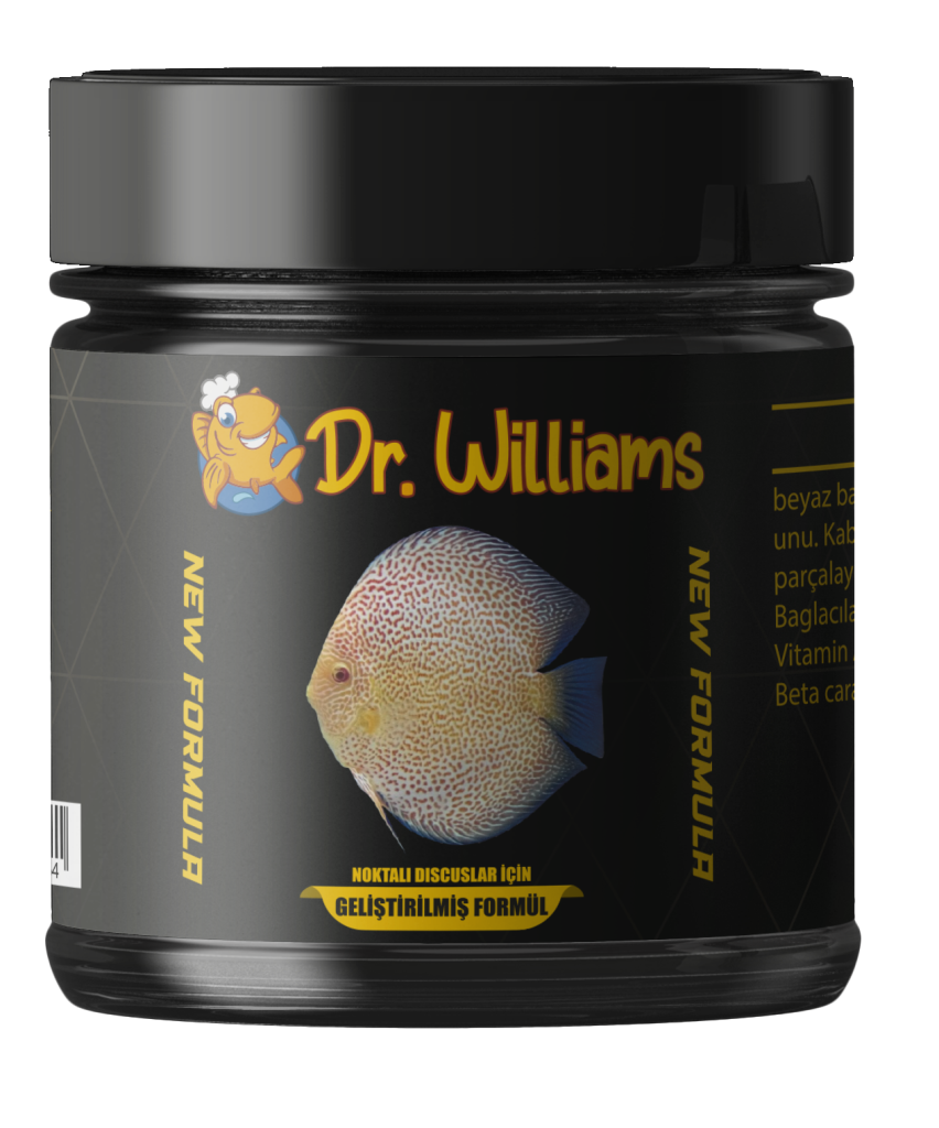 Dr. Williams Discus balık yemi ambalaj tasarımı