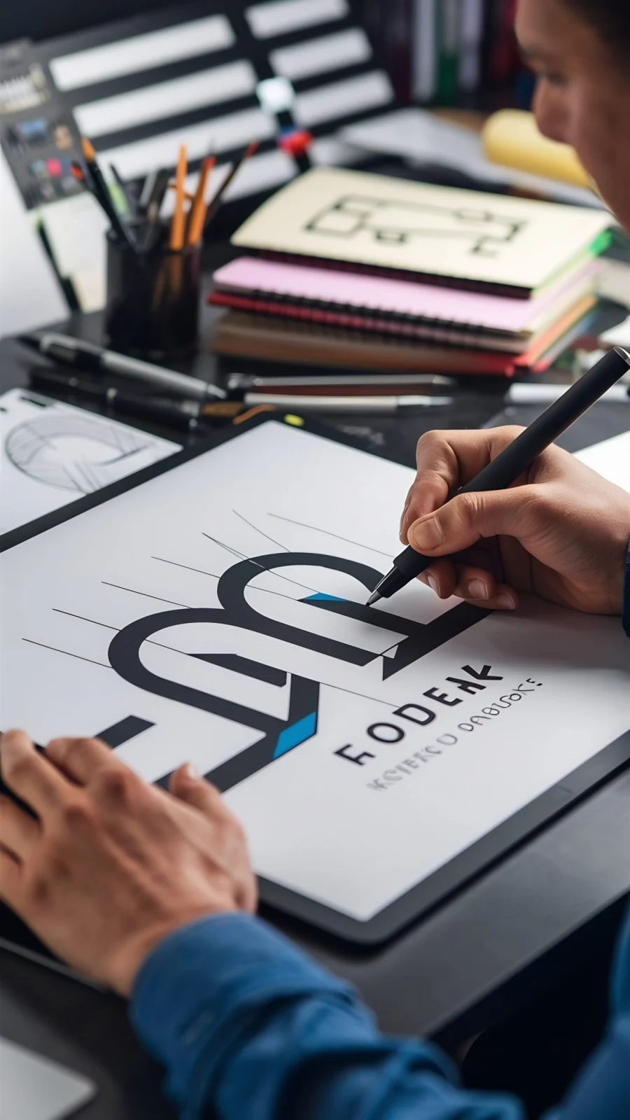 Grafik tablet ile profesyonel logo tasarımı