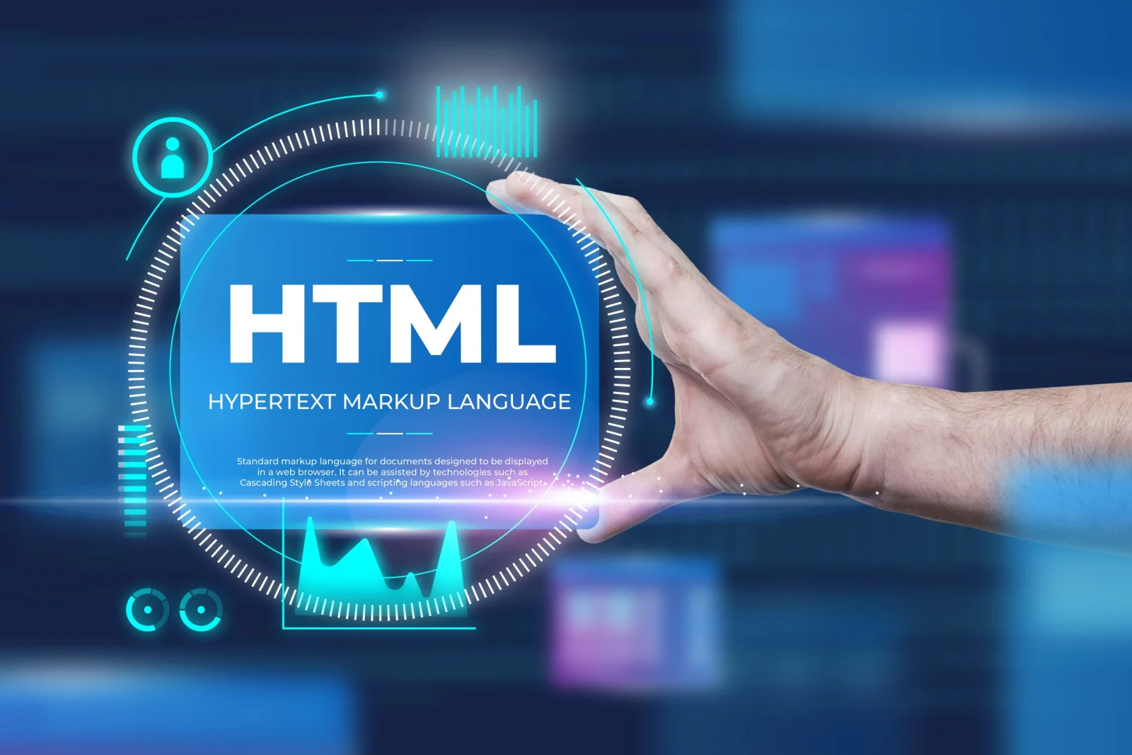 Web geliştirme ve programlama kodları konsepti