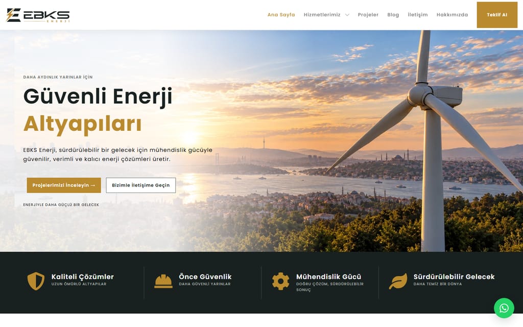 EBKS Enerji — Kurumsal Web ve Proje Galerisi proje kapak görseli
