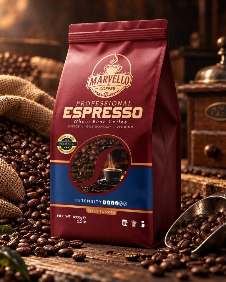 Marvello Coffee Ambalaj ve Marka Tasarımı profesyonel marka uygulama görseli 3