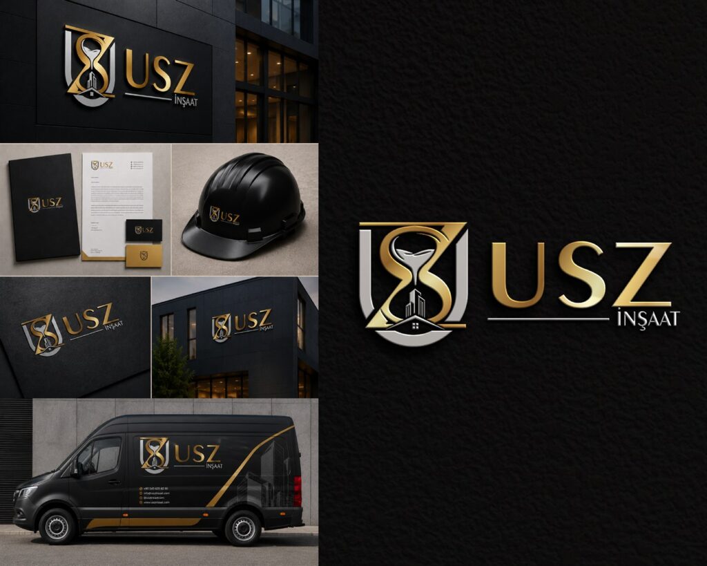 USZ İnşaat logo ve kurumsal kimlik tasarımı Behance proje kapak görseli